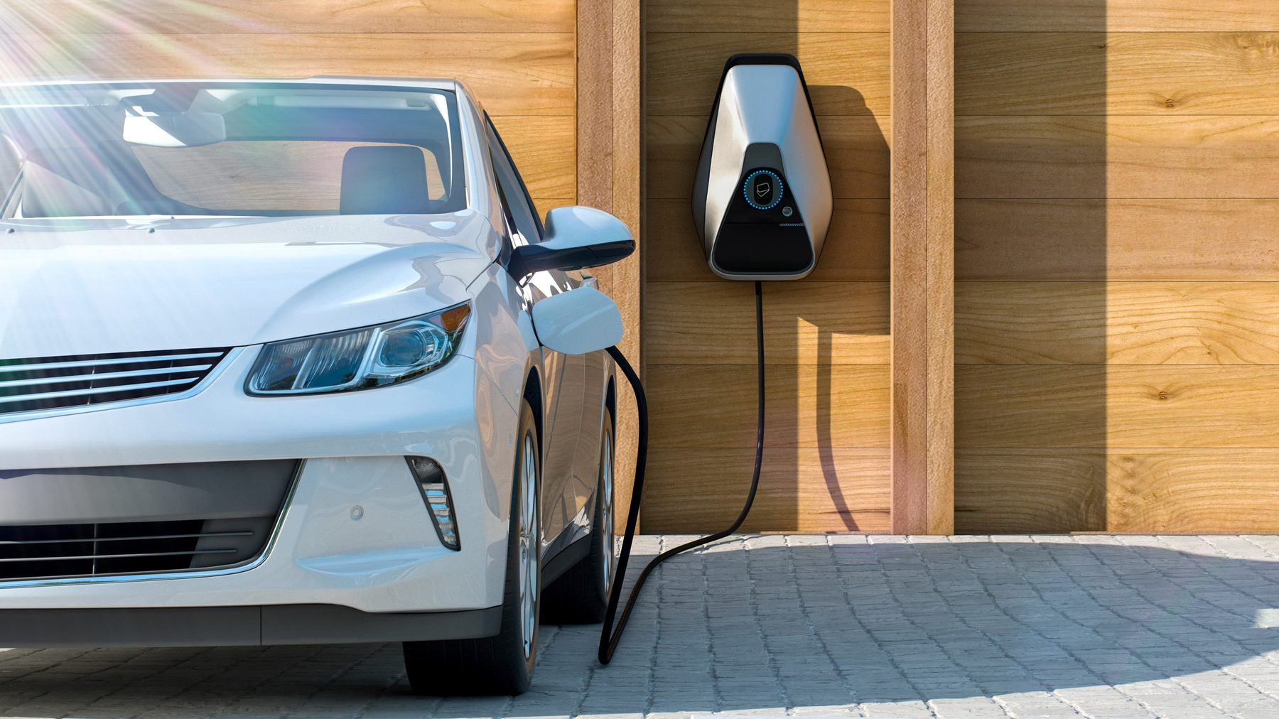 Een elektrische laadpaal in huis